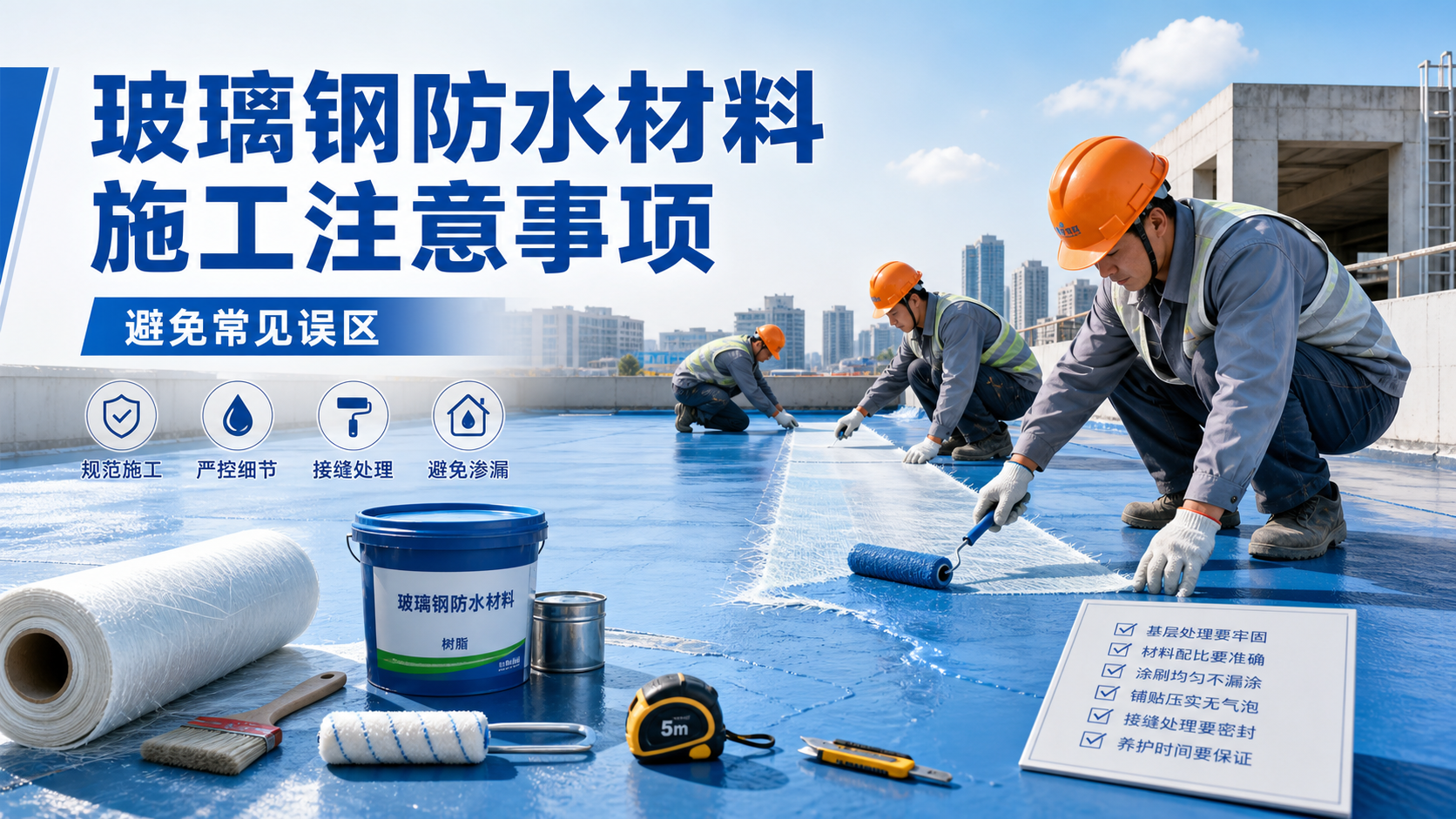 玻璃钢防水材料施工注意事项，避免常见误区 宿州 版
